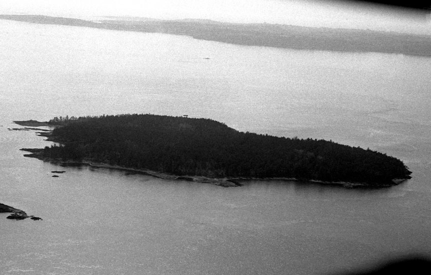 Aerial view of D'Arcy Island