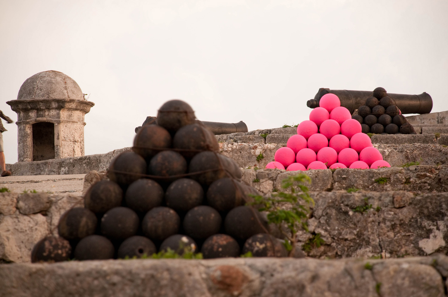 View of installation, Bubblegum Cannonballs by ATSA