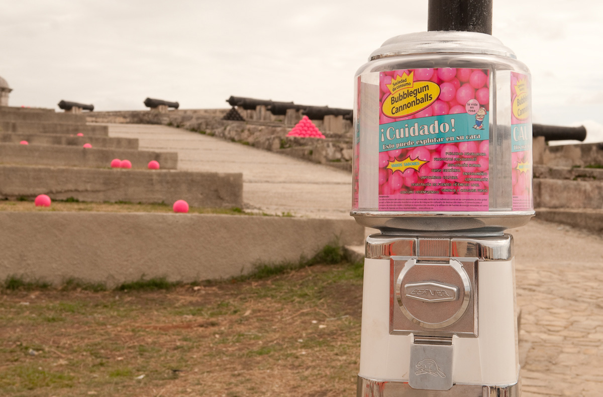 View of installation, Bubblegum Cannonballs by ATSA